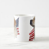 Gelber Labrador retrieverkopf und -amerikanische Kaffeetasse (Mittel)
