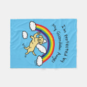 Gelber Labrador-Schutzengel (Regenbogen-Brücke) Fleecedecke (Vorderseite (Horizontal))