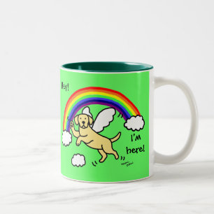 Gelber Labrador-Schutzengel (Regenbogen-Brücke) Zweifarbige Tasse