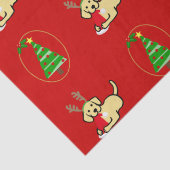 Gelber Labrador- und Sankt-WeihnachtsCartoon Seidenpapier (Detail)