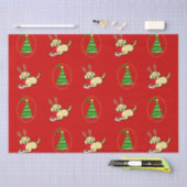 Gelber Labrador- und Sankt-WeihnachtsCartoon Seidenpapier (Handwerk)