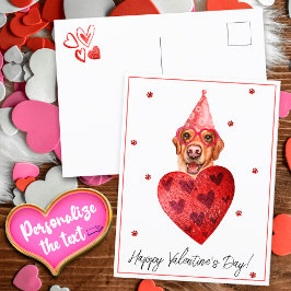Gelber Labrador Valentinstag Postkarte