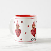 Gelber Labrador Valentinstag Zweifarbige Tasse (Vorderseite Links)