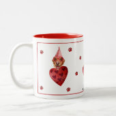 Gelber Labrador Valentinstag Zweifarbige Tasse (Links)