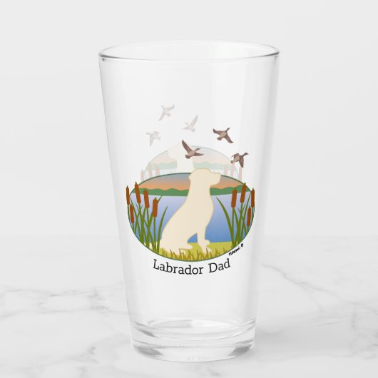 Gelber Labrador-Vogelschwanz Glas (Rückseite)