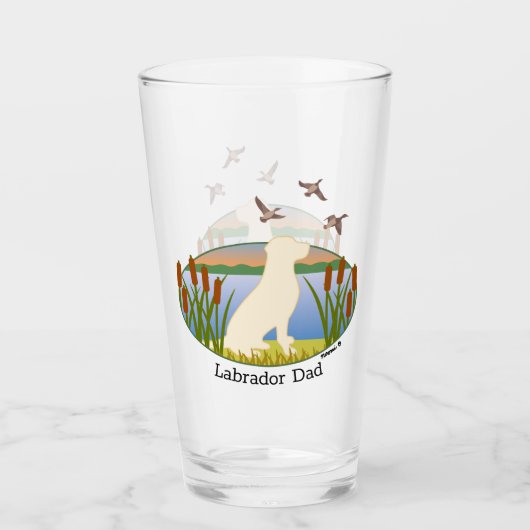 Gelber Labrador-Vogelschwanz Glas (Vorderseite)