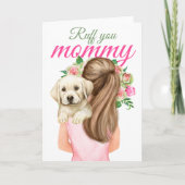 Gelber Labrador Welpe mit Frauen Ruff Sie Mama Karte (Vorderseite)