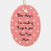 Gelber Labrador-Welpen-Umarmungs-Cartoon Keramikornament (Hinten)