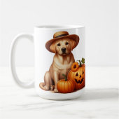 Gelber Labrador Welpenhalter mit Pumpkins Kaffeetasse (Links)