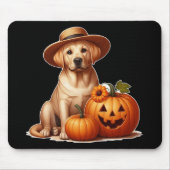 Gelber Labrador Welpenhalter mit Pumpkins Mousepad (Vorne)