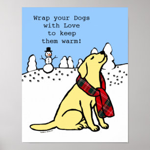 Gelber Labradortartan-Schal Poster