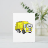 Gelber Lächelnder LKW-Cartoon Postkarte (Stehend Vorderseite)