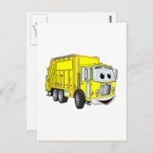 Gelber Lächelnder LKW-Cartoon Postkarte (Vorne/Hinten)