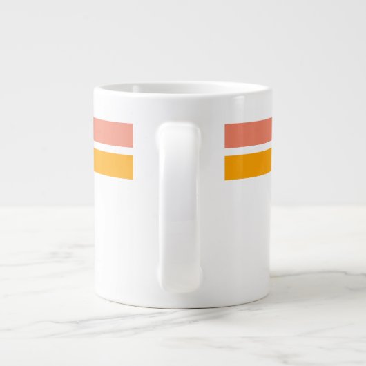 Gelber Lachs-Lachsstreifen auf Weiß Jumbo-Tasse (Rückseite)