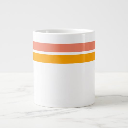 Gelber Lachs-Lachsstreifen auf Weiß Jumbo-Tasse (Vorderseite)