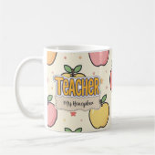 Gelber Lehrer Apfel Schule Muster  Kaffeetasse (Links)