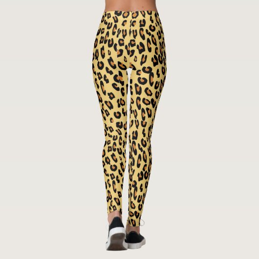 Gelber Leopard-Druck Leggings (Rückseite)