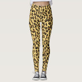 Gelber Leopard-Druck Leggings (Vorderseite)