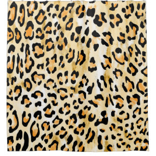 Gelber Leopard, handgezeichnet. Duschvorhang