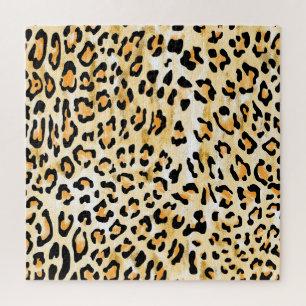 Gelber Leopard, handgezeichnet. Puzzle