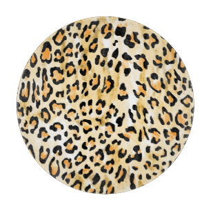 Gelber Leopard, handgezeichnet. Schneidebrett