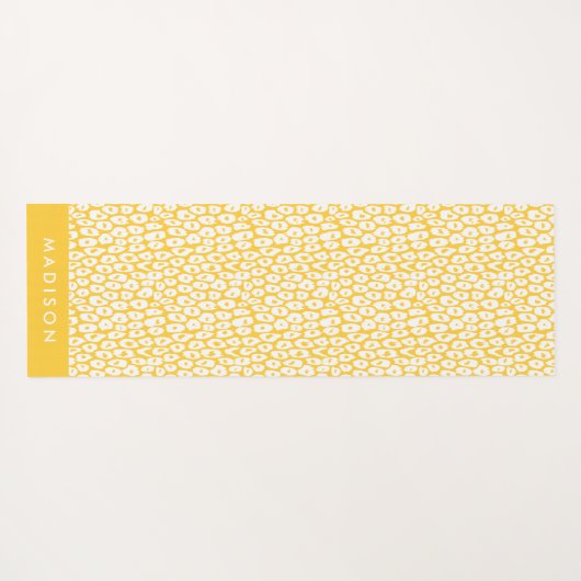 Gelber Leopard Personalisiert Yogamatte (Rückseite (Horizontal))