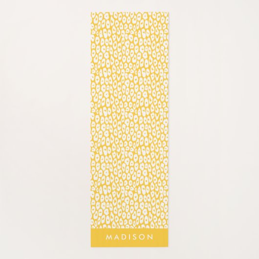 Gelber Leopard Personalisiert Yogamatte (Rückseite)