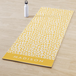Gelber Leopard Personalisiert Yogamatte