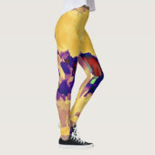 Gelber Lila Paint-Spritzer Leggings (Rechts)