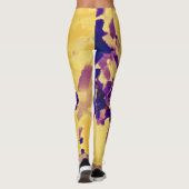 Gelber Lila Paint-Spritzer Leggings (Rückseite)