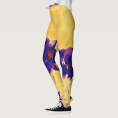 Gelber Lila Paint-Spritzer Leggings (Links)