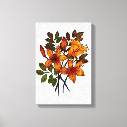 Gelber Lilienaufdruck auf Leinwand (Vorderseite)