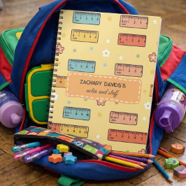 Gelber Lineal Zurück zur Schule Notizbuch Muster  Notizblock