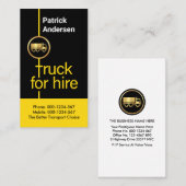 Gelber LKW für LKW Visitenkarte (Vorne/Hinten)