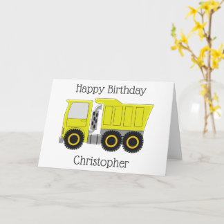 Gelber LKW Geburtstag Karte