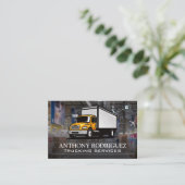 Gelber LKW | Logistiklager Visitenkarte (Stehend Vorderseite)