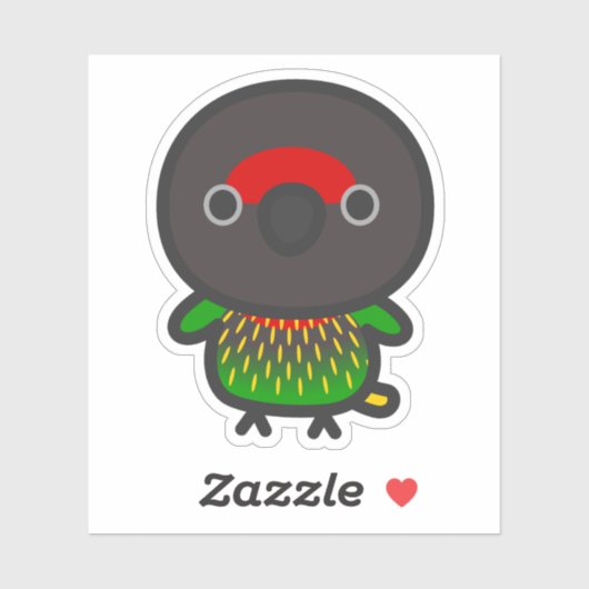 Gelber Lory Aufkleber (Blatt)