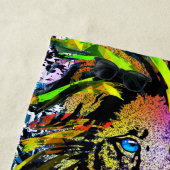 Gelber Löwenkopf - Löwenfront - Löwenhandtuch Strandtuch (Beispiel)