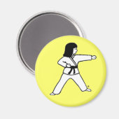 Gelber Magnet für Kampfkunst Kid 7 (Vorderseite/Rückseite)