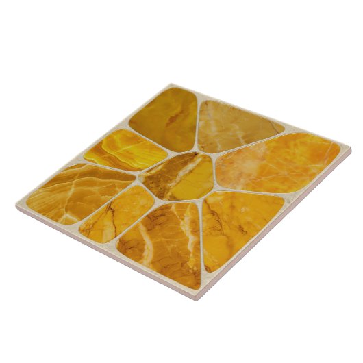 Gelber Marmor Mosaik Blume abstrakte Kunst Fliese (Seite)