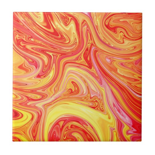 Gelber Marmorstein in Orange - Abstrakte Textur Fliese (Vorderseite)