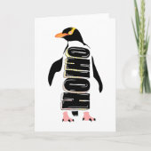 Gelber mit Augen Pinguin Karte (Vorderseite)