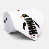 Gelber mit Augen Pinguin NZ-Vogel Krawatte (Gerollt)