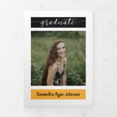 Gelber moderner Block 5-Foto-Abschluss Dreifach Gefaltete Einladung (Cover)