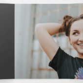 Gelber moderner Block 5-Foto-Abschluss Dreifach Gefaltete Einladung (Innenseite Mitte)