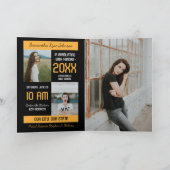 Gelber moderner Block 5-Foto-Abschluss Einladung (Innenseite)