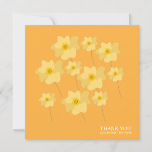 Gelber Mohn Florale Handgezeichnete Dankeschön-Pos