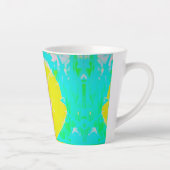 Gelber Mohn mit Hot-Pink-Mitte auf Türkis Milchtasse (Rechts)