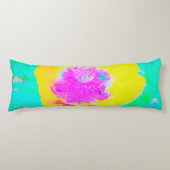 Gelber Mohn mit Hot-Pink-Mitte auf Türkis Seitenschläferkissen (Vorderseite)