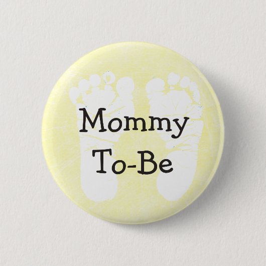 Gelber Mommy-to-Be-Baby-Duschknopf Button (Vorderseite)